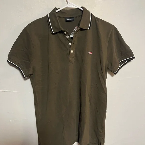 Diesel Men's Brown Polo Shirt with White Details - Picture 1 of 4